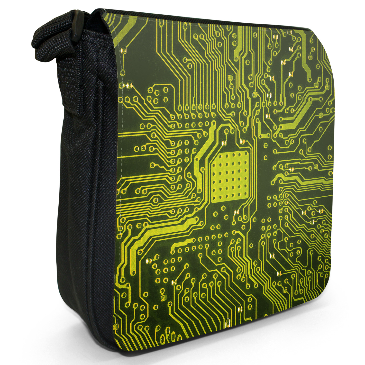Circuit Motherboard Computer Close Up Small Black Canvas Shoulder Circuit Motherboard Computer Close Up Small Black Canvas